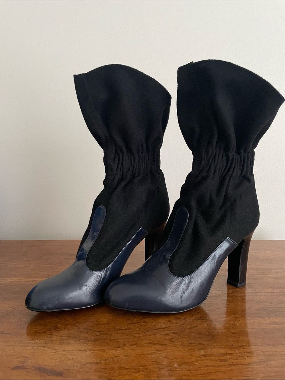 Jill Stuart Black Leather Sock Boot